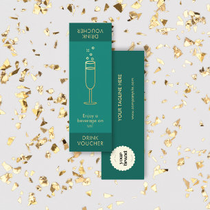 Minimal händelse vid Logotyp av Guld Bubly Drink V Mini Visitkort