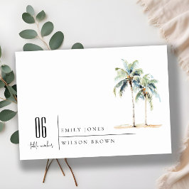 Minimal Handflatan Träd vattenfärg Tropical Bröllo Inbjudningar