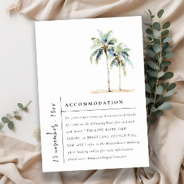 Minimal Handflatan Tropical Bröllop-inkvartering Tilläggskort
