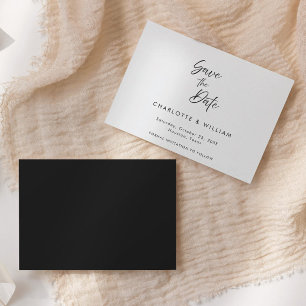 Minimal handskriven Elegant   Bröllop Spara Datumet