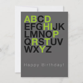 Minimal Happy Birthday Card – Modern Typography Inbjudningar