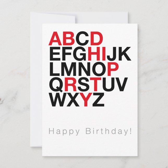 Minimal Happy Birthday Card – Modern Typography Inbjudningar (Framsida)