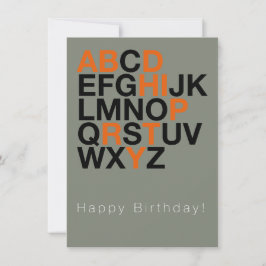Minimal Happy Birthday Card – Modern Typography Inbjudningar