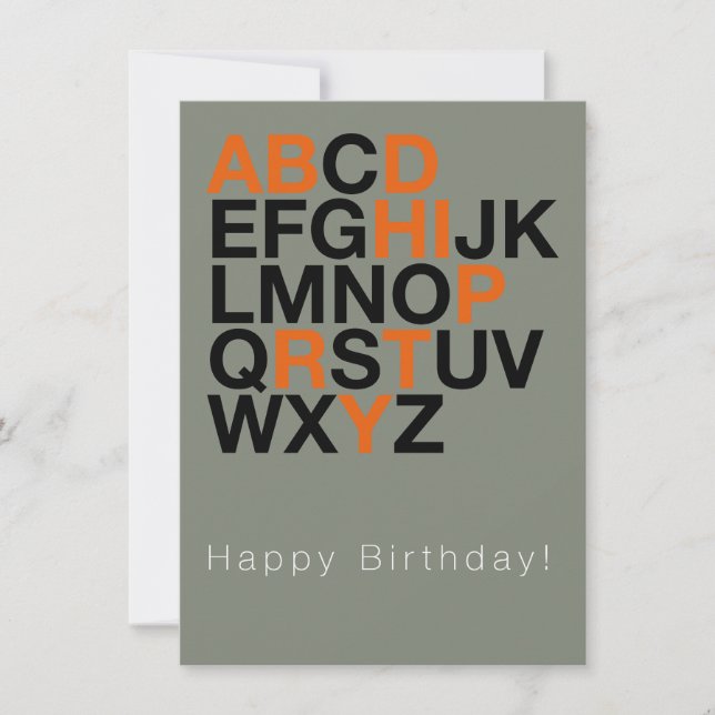 Minimal Happy Birthday Card – Modern Typography Inbjudningar (Framsida)