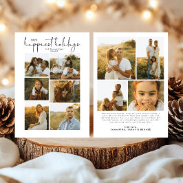 Minimal Happy Holidays Script Family 10 Photos Julkort