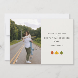 MINIMAL HAPPY THANKSGIVING | Fotokort för familjen Julkort