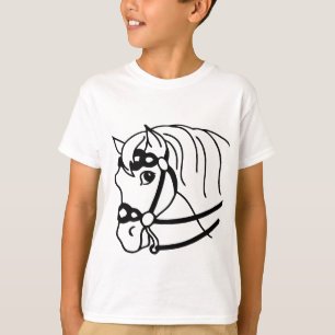 Minimal hästhuvudets retro stil Djurart T Shirt