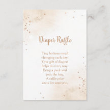 Minimal Heart Blöja Raffle Kort – Modern Blush