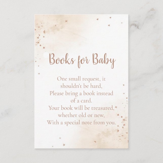 Minimal Heart Books for Baby Card – Blush Pink Tilläggskort (Framsida)