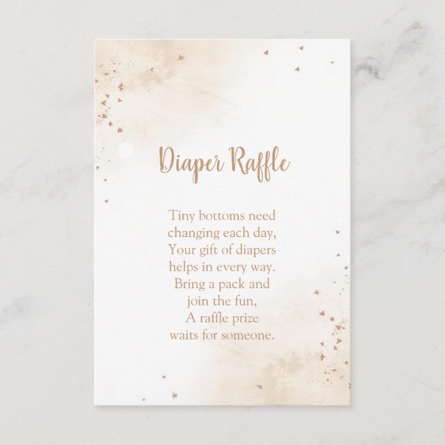Minimal Heart Diaper Raffle Card – Modern Blush Tilläggskort (Framsida)