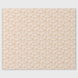 "Minimal Heart Love Wrapping Paper – Beige Aesthet Presentpapper