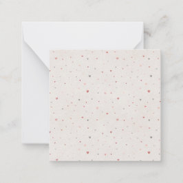 Minimal Heart Pattern Flat Note Card Anteckningskort