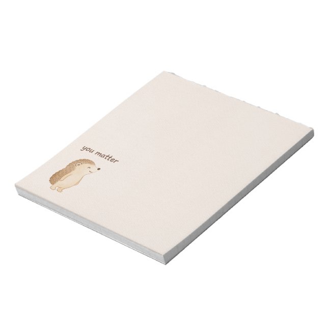 Minimal Hedgehog “You Matter” Notepad Anteckningsblock (Roterad)