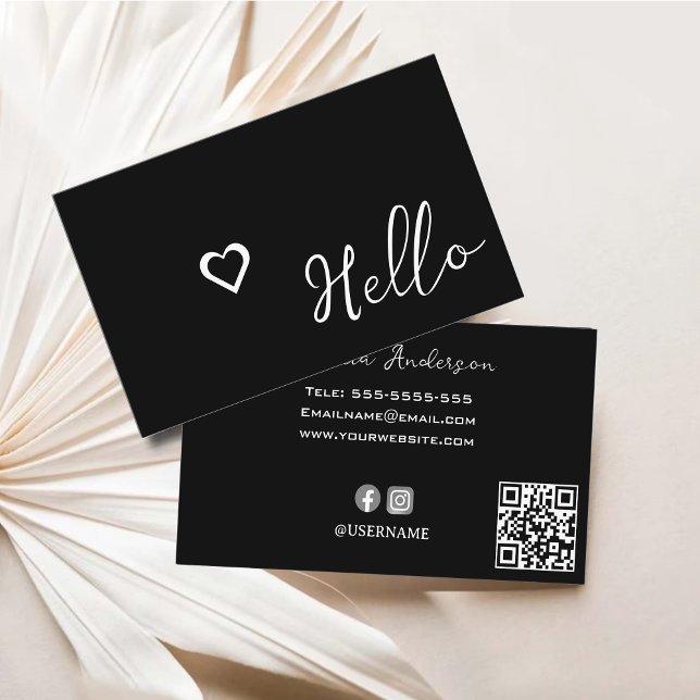 Minimal Hej-visitkortsmall, moderna kort (Minimal Hello Business Card Template, Modern Cards)