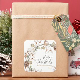 Minimal Helgdag för julkrans Fyrkantigt Klistermärke