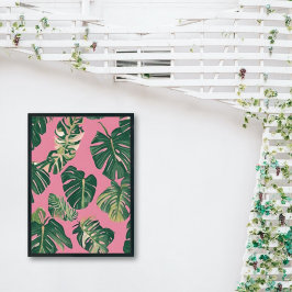 Minimal illustration av monstera-anläggningen Post Poster