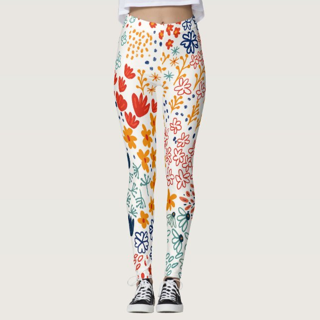Minimal illustration av skuggblommor leggings (Framsida)