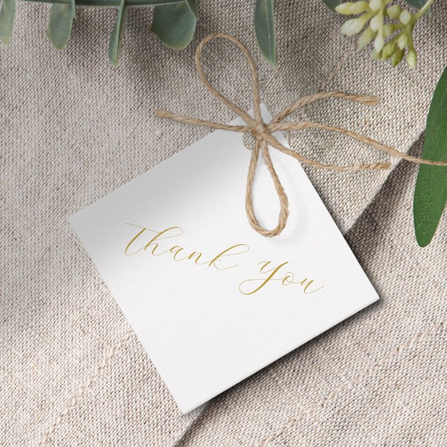 Minimal Imitation Guld-skript Bröllop Tack Gåvor Etiketter (Skapare uppladdad)