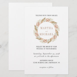 Minimal inbjudan till Boho-Blommigt-bröllop