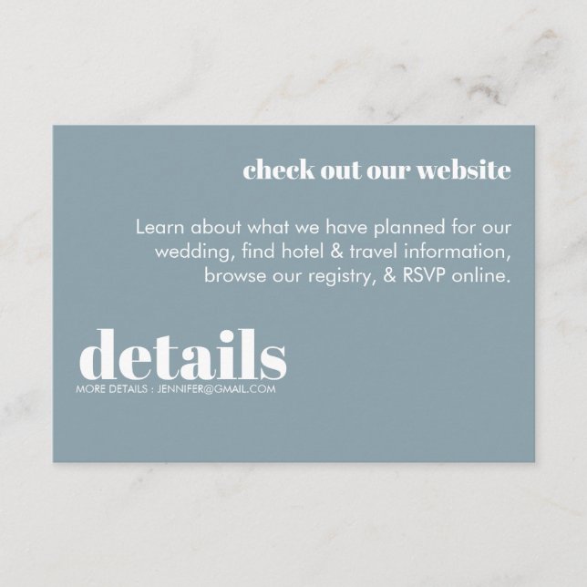 Minimal inbjudan till Bröllop-information (Framsida)