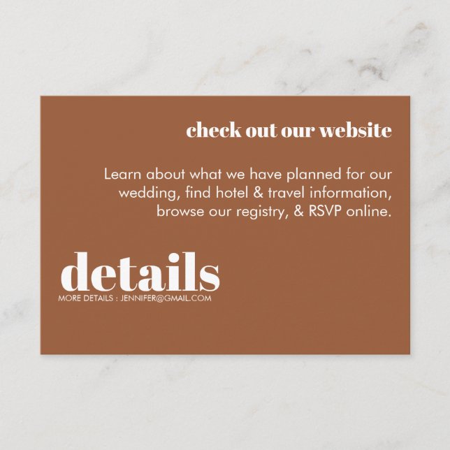 Minimal inbjudan till Bröllop-information (Framsida)