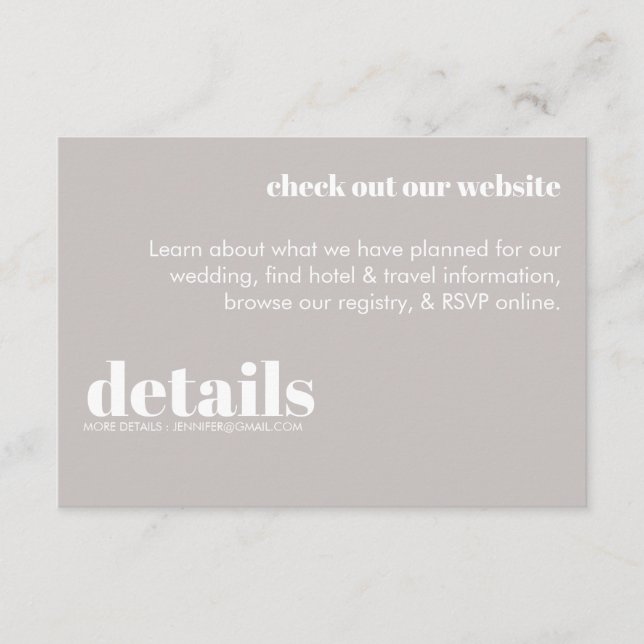 Minimal inbjudan till Bröllop-information (Framsida)