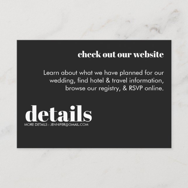 Minimal inbjudan till Bröllop-information (Framsida)