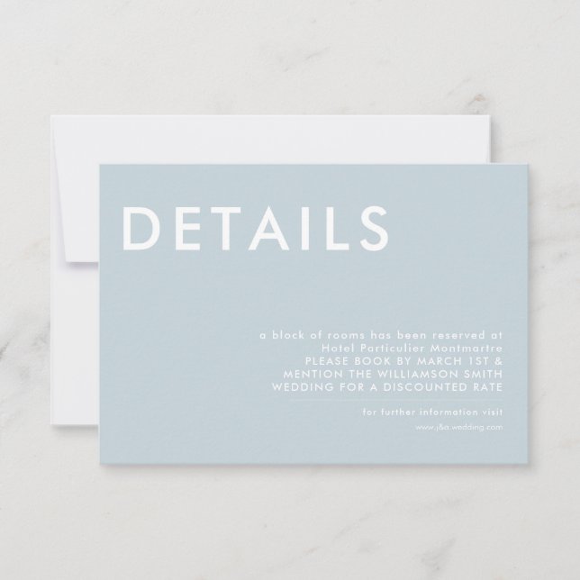 Minimal inbjudan till Bröllop-information (Framsida)