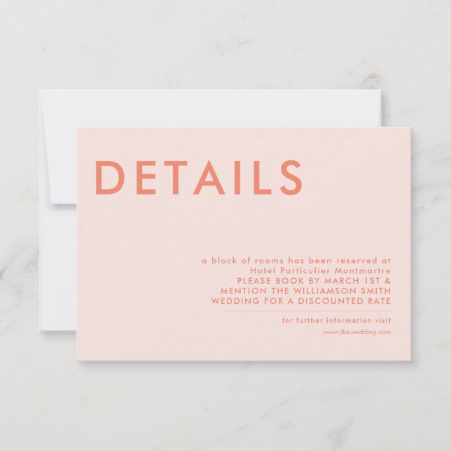 Minimal inbjudan till Bröllop-information (Framsida)