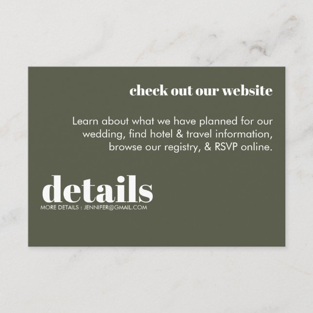 Minimal inbjudan till Bröllop-information (Framsida)