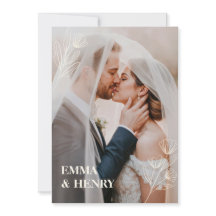 Minimal inbjudan till Elegant bröllop med Bride &