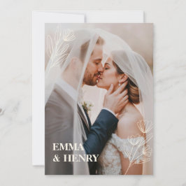 Minimal inbjudan till Elegant bröllop med Bride &