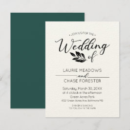 Minimal inbjudan till Gren-bröllop