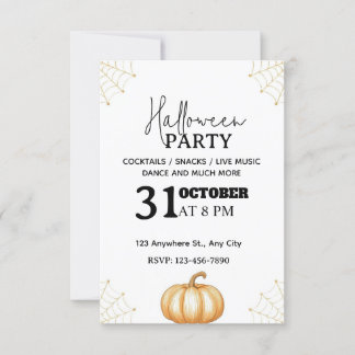 Minimal inbjudan till Halloween fest - redigerbar