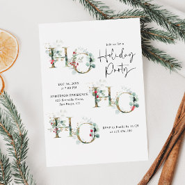 Minimal inbjudan till Ho Ho Greenery-Julfesten