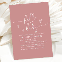 Minimal inbjudan till Rosa Baby Shower