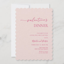 Minimal inbjudan till Rosa i Valentines day