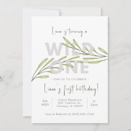 Minimal inbjudan till Wildblomdag-födelsedag