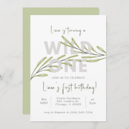 Minimal inbjudan till Wildblomdag-födelsedag