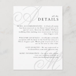 Minimal information för modern Kant-Elegant, Monog Tilläggskort