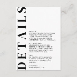 Minimal information om Bröllop Tilläggskort