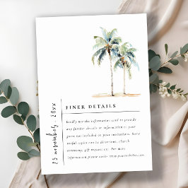 Minimal information om Tropical Bröllop Träd Tilläggskort