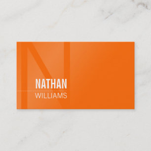 MINIMAL initial, enkel modern coola smart orange Visitkort