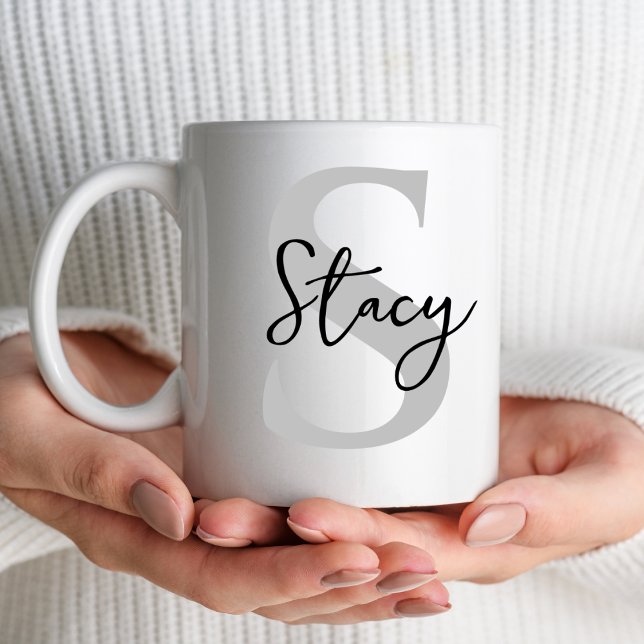 Minimal inledande julklapp i Brev Monogram Mugg (Skapare uppladdad)