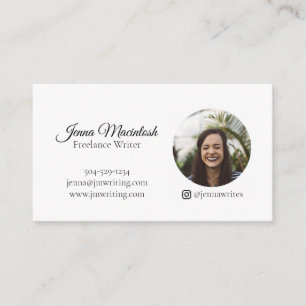 Minimal Instagram Handle för Porträtt Bild Visitkort