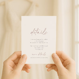 Minimal Ivory Wedding Details Card Inbjudningar