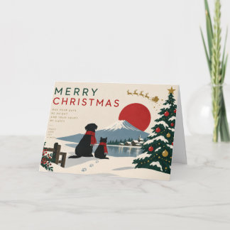Minimal Japanese Christmas with Mount Fuji Kort