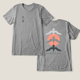 Minimal Japanese Fish Hawk Ukiyo-e Style Gray T Shirt