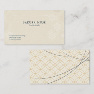 Minimal Japanese Pattern Design – Elegant Seigaiha Visitkort
