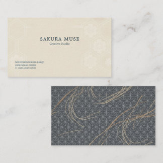 Minimal Japanese Pattern Design – Elegant Seigaiha Visitkort